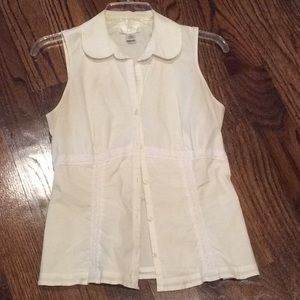White Button-down Blouse by LOFT